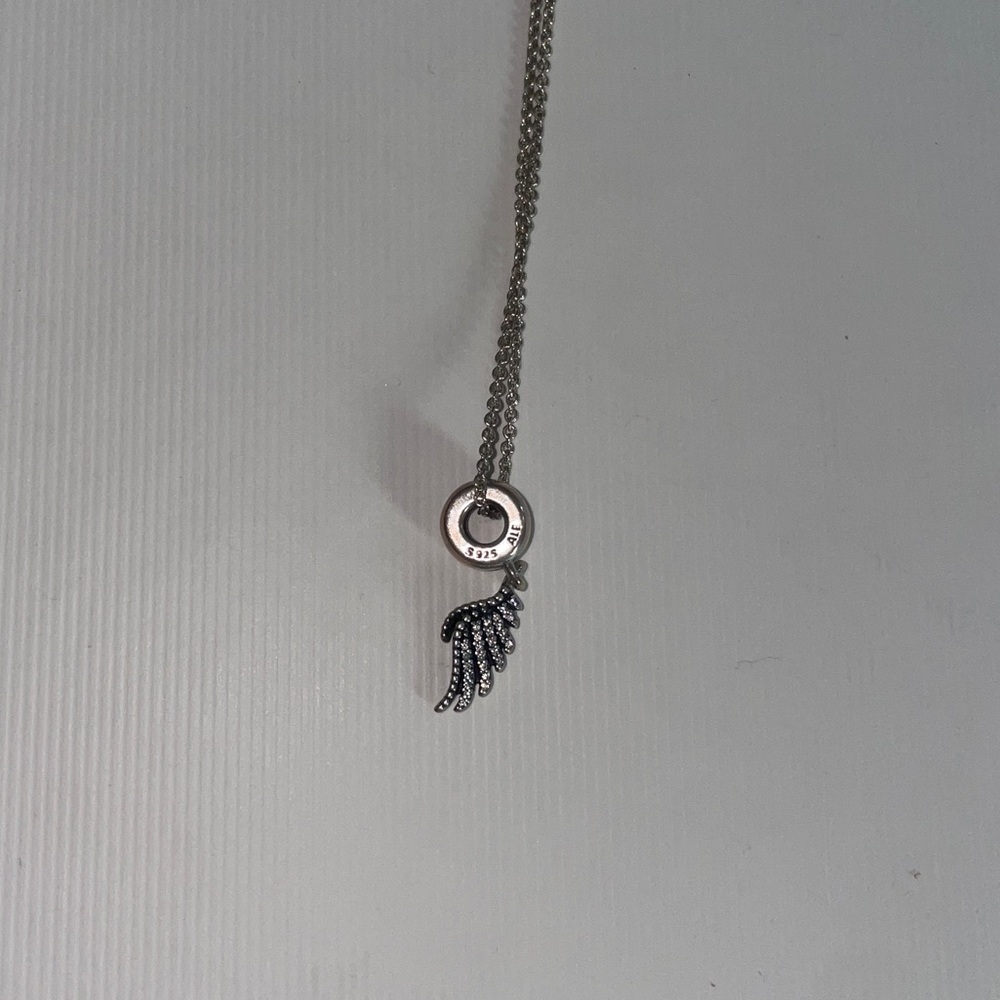 MAJESTIC FEATHER Genuine PANDORA Silver/Clear CZ Stones DANGLE Charm/Bead NEW